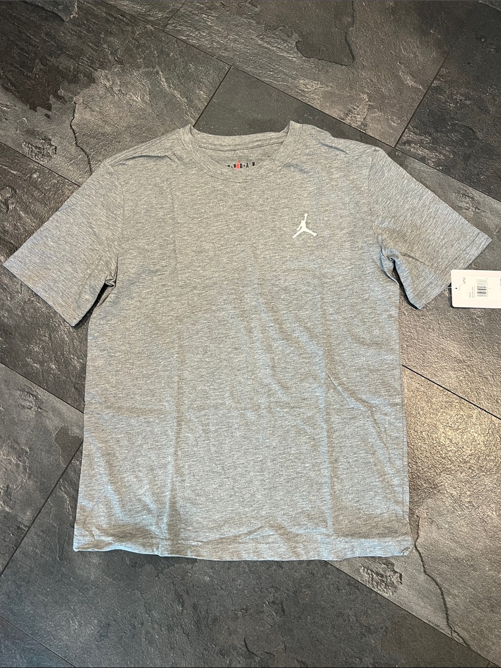 Jordan Heather Gray Short Sleeve Crew Tee with Jumpman